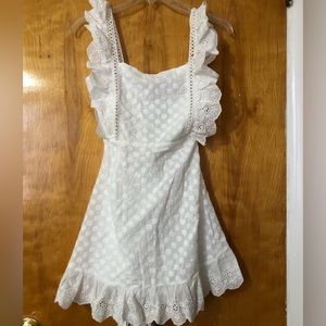 Lulus white eyelet lace mini dress NWT